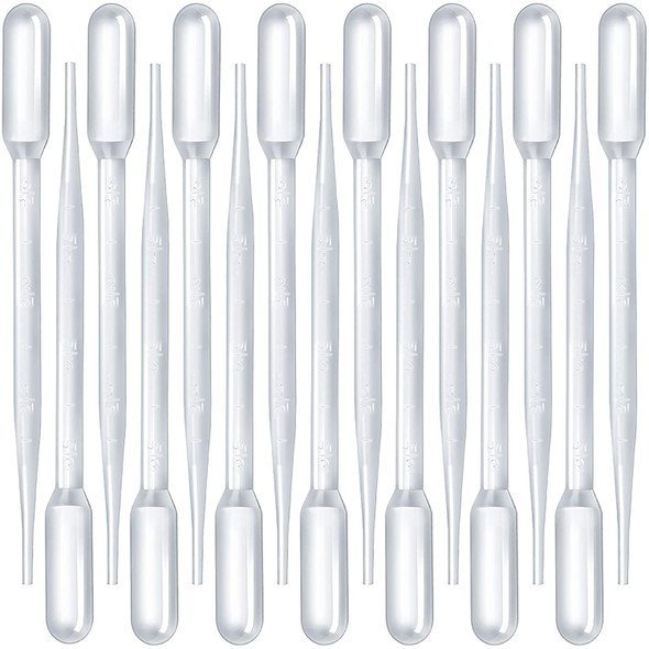 (5 Pack) 3 ml Plastic Transfer Pipettes Disposable Graduated Pipettes for Water Testing